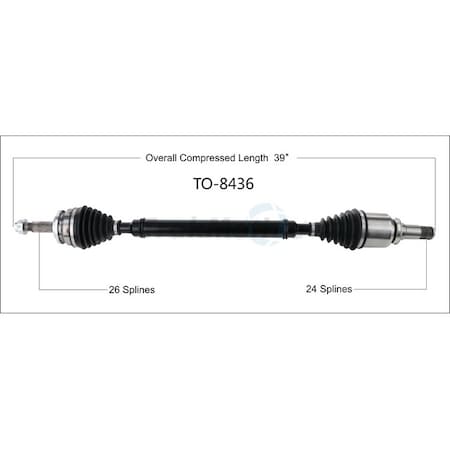 Surtrack Axle Cv Axle Shaft, TO-8436 TO-8436